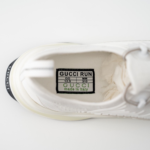 Size 12.5G - Gucci Run Sneaker White Black GG logo main image 6